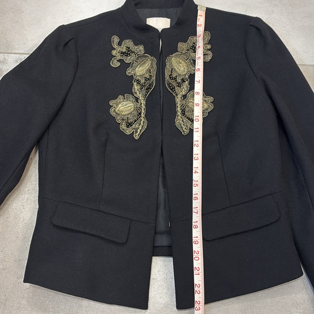 Banana Republic Wool black with gold embroidered jacket - Picture 8 of 9